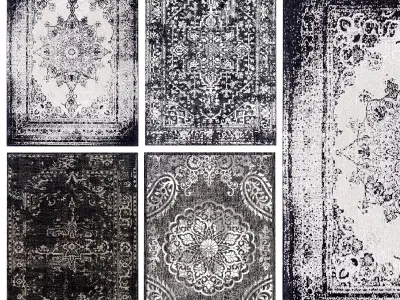 Black classic rugs 3D model