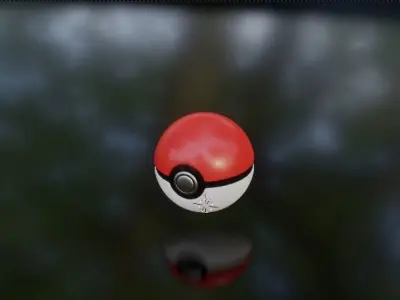 PokeBall Low-poly 3D model
