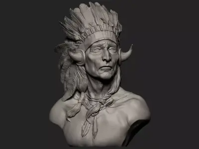 American Native Warrior 3D print model