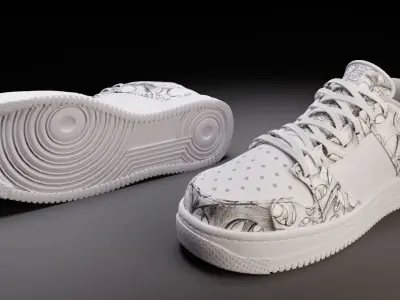 Custom Sneakers Low-poly 3D model