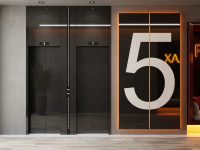 Hotel corridor concept design - Interior  3D model