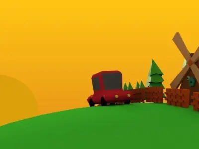 car animation Low-poly 3D model