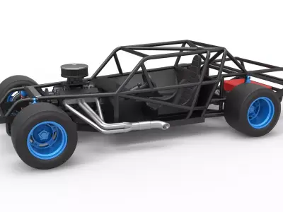 Vintage Asphalt Modified stock car Base V4 Scale 1 to 25 3D print model