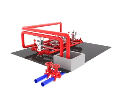  Fire pump station 3D model