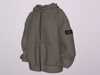 STONE ISLAND ZIP HOODIE PBR Low-poly 3D model