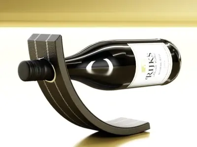 Wine Rack 4 and Red Wine Bottle 3D model