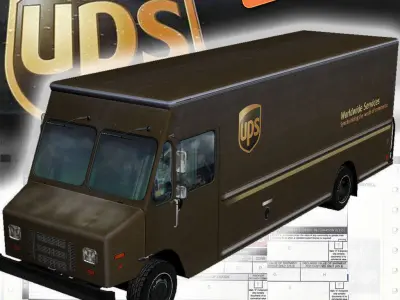 Delivery post car 3D Model Pack