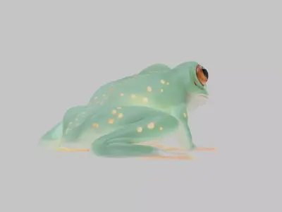 Magical Fantasy Frog Low-poly 3D model