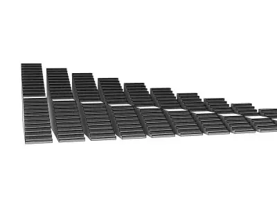 Stairs Pack X10 stair set with landing 3D model V1 3D model