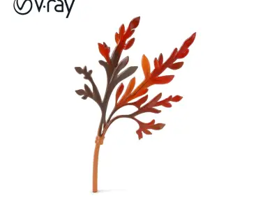 Decorative Leaf Model Pack with Detailed Textures Low-poly 3D model