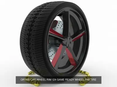 ORTAS CAR WHEEL RIM 123-124 GAME READY WHEEL 3D Model Pack