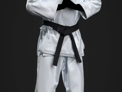 Karate Gi - Marvelous Designer project and OBJ 3D model