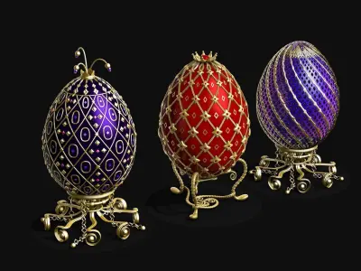 Collection of Faberge eggs R1 3D model