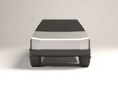 cybertruck low poly futuristic vehicle 3D model