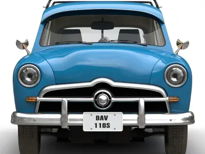 Generic Retro Car Simple Interior 3D model
