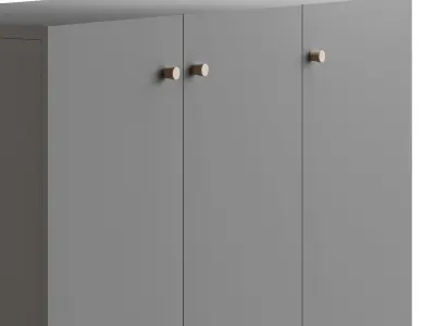 Hanna s Cabinet 2 Grey 3D model