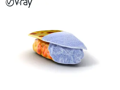 Realistic Chicken Quesadilla with Cheese Pull model pack Low-poly 3D model