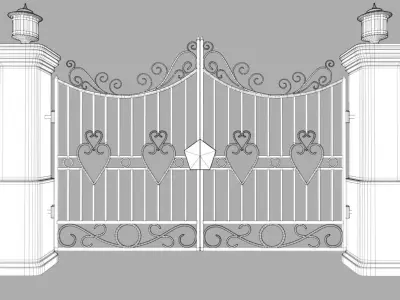 Driveway Gate Old Free low-poly 3D model