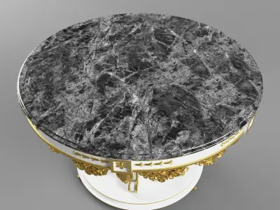 Classic round table 3D model