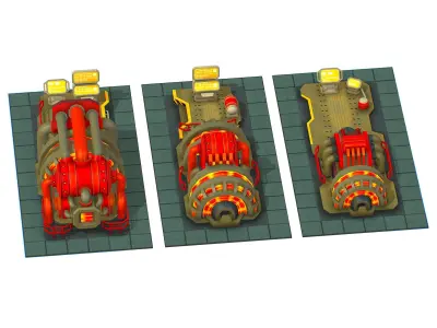 isometrical Installation Power Plant Generator Low-poly 3D model