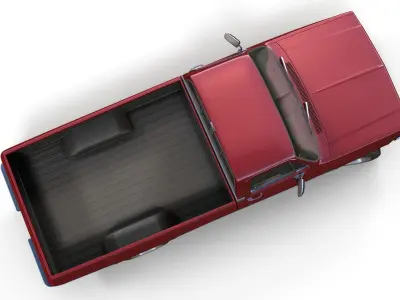 American generic pickup Low-poly 3D model