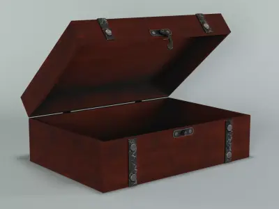 Decorative wooden box Low-poly 3D model purchase