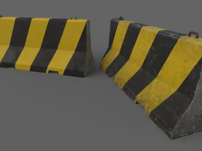 PBR Concrete Barrier V1 Low-poly 3D model