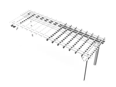 wooden gazebo Low-poly 3D model