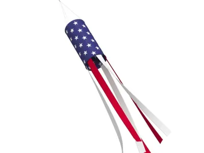 American Flag Windsock 3D model