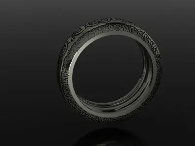 couple rings with patterns 3D print model