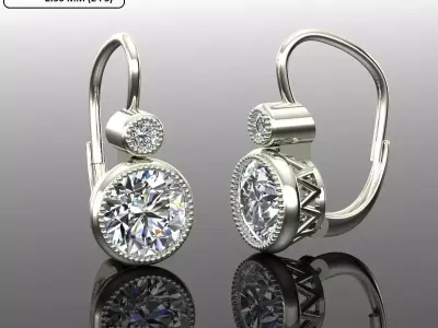 Women Diamond Earrings 3D print model 80