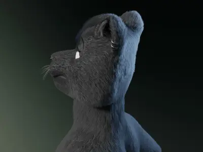 Tasha Anthro Panther 3D model