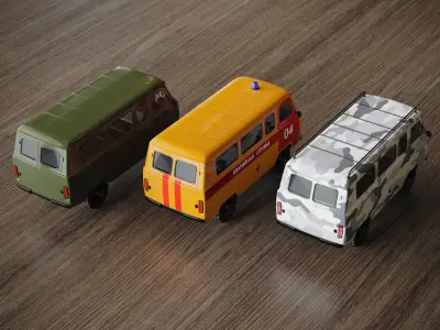 toy cars UAZ 3D model