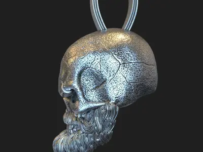 Skull Pendant jewelry Bearded vol3  3D print model