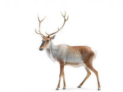 Majestic Deer 3D Model with Antler Details Low-poly 3D model