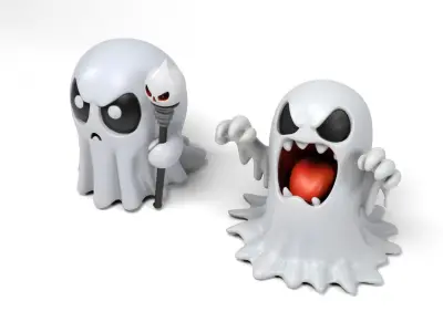 Little ghosts 2 Low-poly 3D model