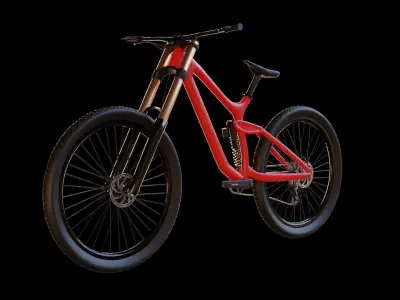Mountain Bike MTB bicycle downhill Low-poly 3D model