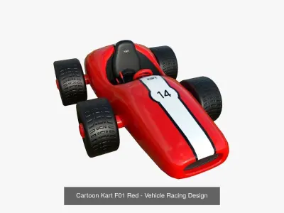 10 Cartoon Kart F Collection - Vehicle Racing Design 3D Model Pack