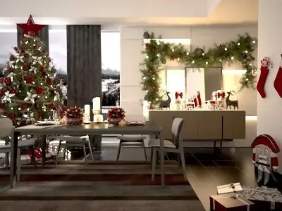  christmas dining room 3D print model