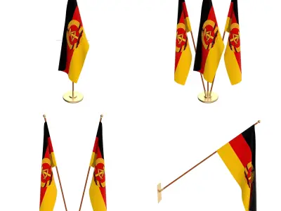 East German Flag Pack 3D model