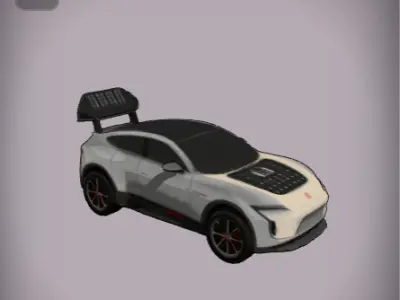 Futuristic solar-powered car 3D model