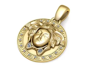 Gold medallion pendant 3D printable model   3D print model