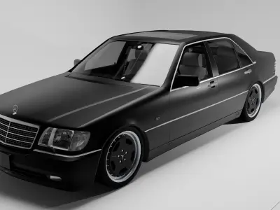 Mercedes-Benz W140 AMG Low-poly 3D model