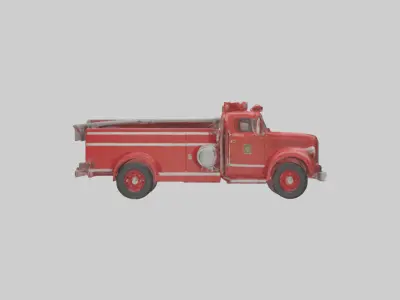 Classic Firetruck model Low-poly 3D model