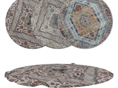 Round Rug Set 168 3D model
