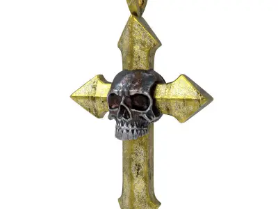 Arrow-shaped Crosses with Skull 3D Model Pack