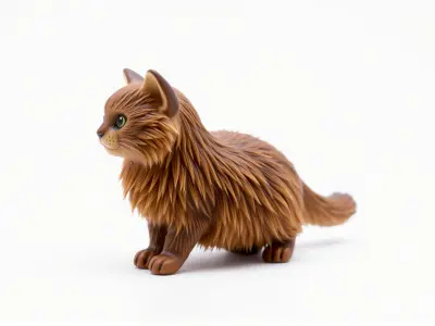 Fluffy Cat Toy Figurine model pack Low-poly 3D model