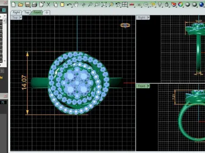 Luxury Wedding Ring  3D print model