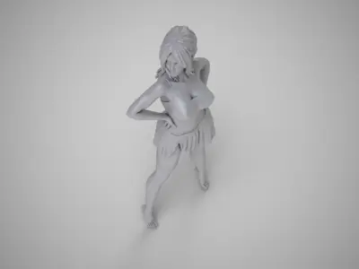 Determined Girl 3D print model