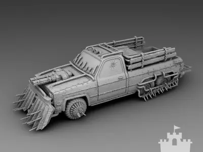A car with two miniguns 3D print model